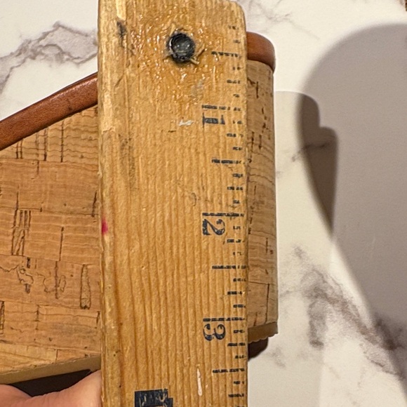 Coach Red Canvas Wedge Slide Sandals with Tan Leather Trim size 8? - Picture 11 of 13